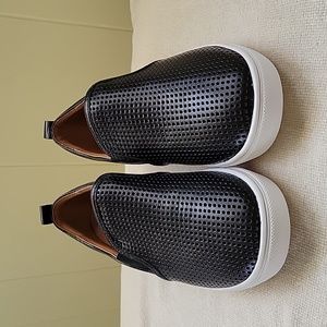 Caslon Black Leather Slip-on Loafers, Size 7.5M